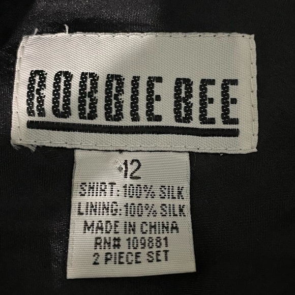 Robbie Bee Vintage 2 Piece Silk Skirt Set 12 Asymmetric Fairycore Whimsical 90s - Picture 8 of 12